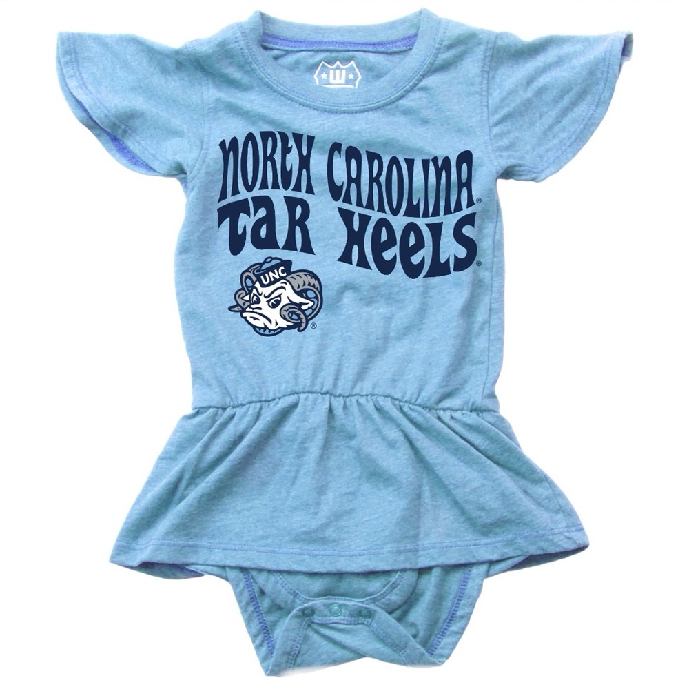 Wes & Willy Baby👶🏻Girls👧🏻NC Tar Heels College Team One Piece Hopper Skirt Sz 12M